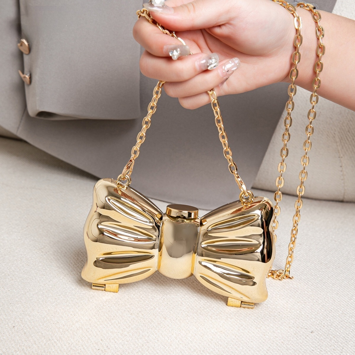Luxury Bags Women - Luxury Fashion Metal Mini Handbag with