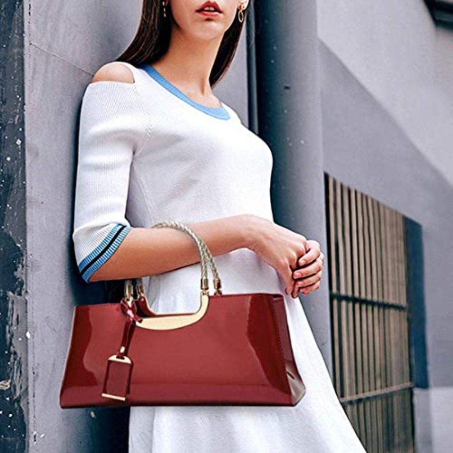 Patent Leather Structu Shoulde – обзор и цена Top Handle Patent Bag
