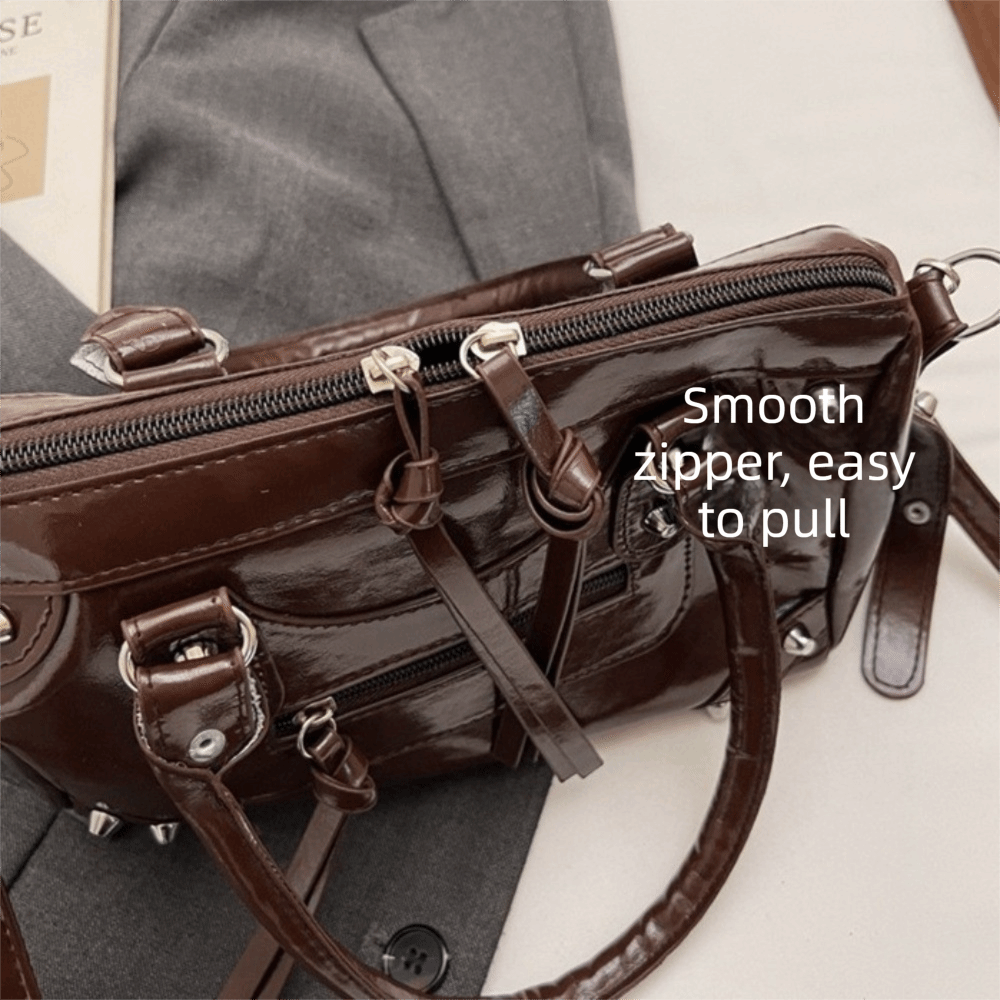 Fashion Rivets Pillow Bag Pate – обзор и цена Top Handle Patent Bag