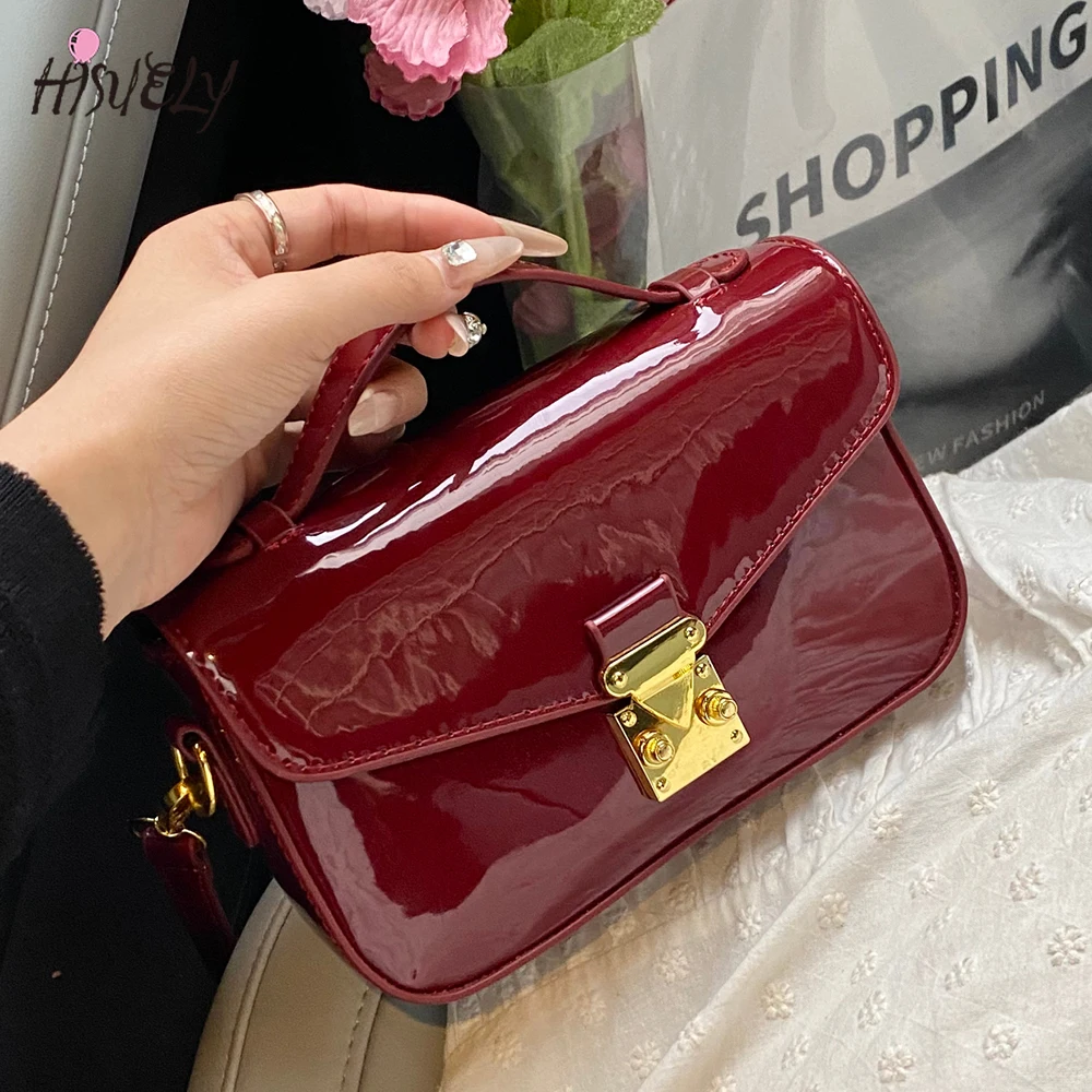 2026 Luxury Square Shoulder Ba – обзор и цена Top Handle Patent Bag
