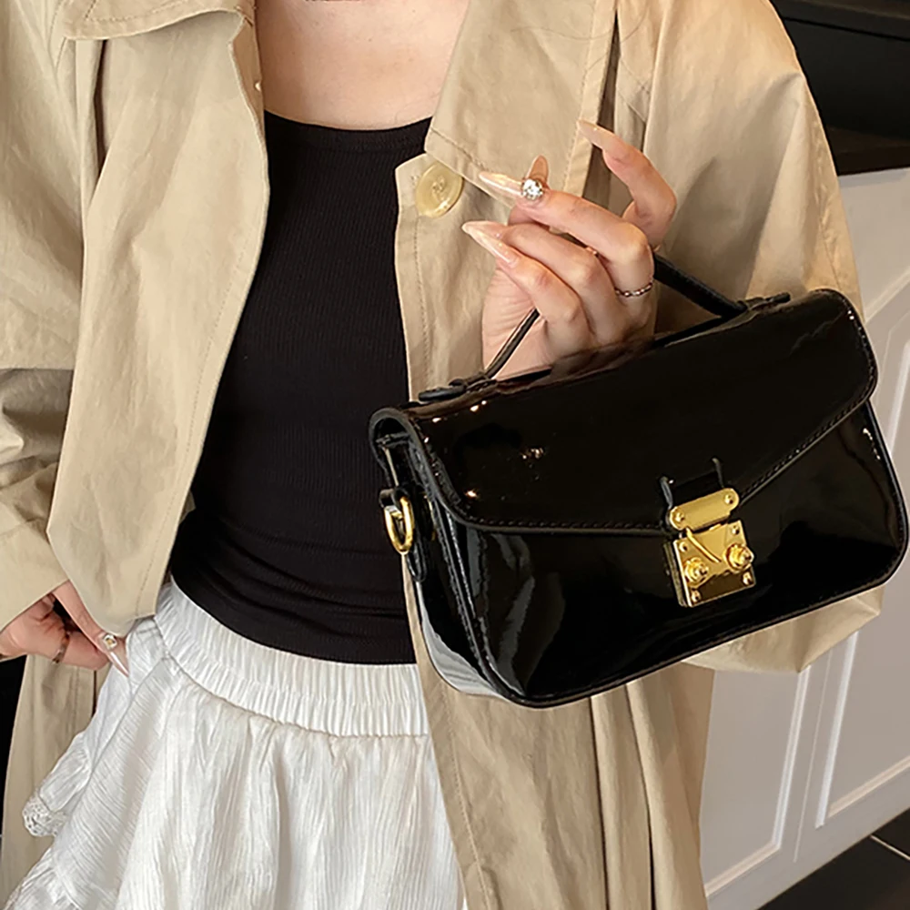 2026 Luxury Square Shoulder Ba – обзор и цена Top Handle Patent Bag