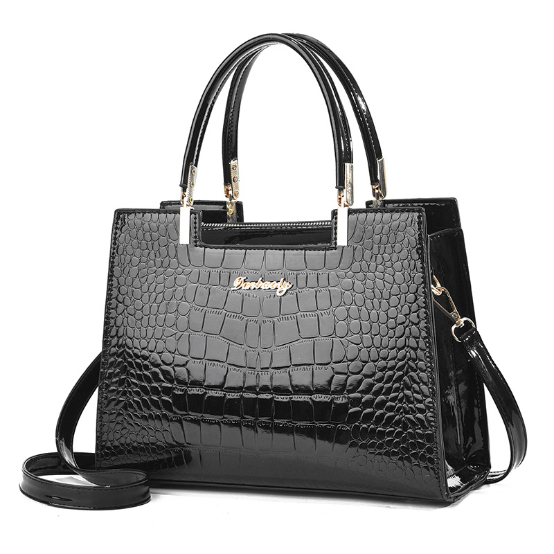 Crocodile Embossed Tote Bag, P – обзор и цена Top Handle Patent Bag
