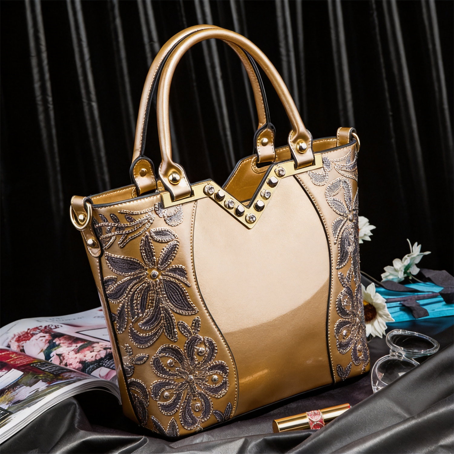 Luxury Crocodile Embossed Shel – обзор и цена Top Handle Patent Bag