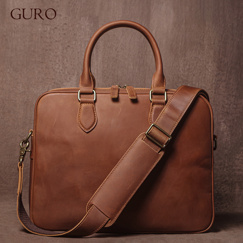 GURO Men Crazy Horse Cowhide B – обзор и цена Luxury Bags Supplier